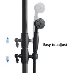 YASINU 1-Spray Wall Bar Shower Kit 8 in. Round Rain Shower Head with Hand Shower in Matte Black -Bathroom Faucets Store matte black yasinu wall bar shower kits ynae383 mb 44 1000