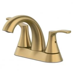 Glacier Bay Arnette 4 in. Centerset Double Handle Bathroom Faucet in Matte Gold