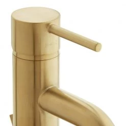 Glacier Bay Modern Single Hole Single-Handle Low-Arc Bathroom Faucet in Matte Gold -Bathroom Faucets Store matte gold glacier bay single hole bathroom faucets hd67732w 604405 40 1000