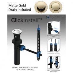 Glacier Bay Modern Single Hole Single-Handle Low-Arc Bathroom Faucet in Matte Gold -Bathroom Faucets Store matte gold glacier bay single hole bathroom faucets hd67732w 604405 4f 1000