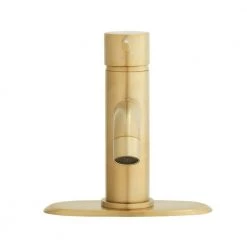 Glacier Bay Modern Single Hole Single-Handle Low-Arc Bathroom Faucet in Matte Gold -Bathroom Faucets Store matte gold glacier bay single hole bathroom faucets hd67732w 604405 c3 1000