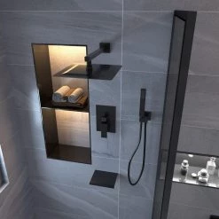 BWE 3-Spray Patterns With 2.5 GPM 10 in. Showerhead Wall Mounted Dual Shower Heads With Valve in Oil Rubbed Bronze -Bathroom Faucets Store oil rubbed bronze bwe shower faucets a 95010 orb s 1d 1000