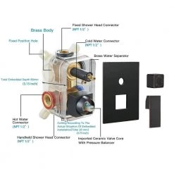 BWE 3-Spray Patterns With 2.5 GPM 10 in. Showerhead Wall Mounted Dual Shower Heads With Valve in Oil Rubbed Bronze -Bathroom Faucets Store oil rubbed bronze bwe shower faucets a 95010 orb s 44 1000