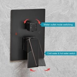 BWE 2-Handle 2-Spray Square High Pressure Shower Faucet with 10" Ceiling Shower Head in Oil Rubbed Bronze (Valve Included) -Bathroom Faucets Store oil rubbed bronze bwe shower faucets a 95014 orb 4f 1000