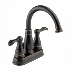 Delta Porter 4 in. Centerset 2-Handle Bathroom Faucet in Oil Rubbed Bronze
