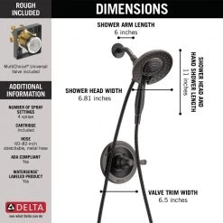 Delta Porter In2ition 2-in-1 Single-Handle 5-Spray Shower Faucet in Oil Rubbed Bronze (Valve Included) -Bathroom Faucets Store oil rubbed bronze delta shower faucets 142984c ob i20 40 1000