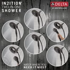 Delta Porter In2ition 2-in-1 Single-Handle 5-Spray Shower Faucet in Oil Rubbed Bronze (Valve Included) -Bathroom Faucets Store oil rubbed bronze delta shower faucets 142984c ob i20 4f 1000