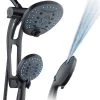 AQUACARE 80-Spray Patterns 2.5 GPM 7 in. Wall Mount Dual Shower Heads and Handheld Shower Head Antimicrobial in Oil Rubbed Bronze