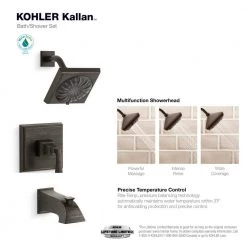 KOHLER Kallan Rite-Temp Single-Handle 3-Spray Tub and Shower Faucet in Oil-Rubbed Bronze (Valve Included) 17 KOHLER Kallan Rite-Temp Single-Handle 3-Spray Tub and Shower Faucet in Oil-Rubbed Bronze (Valve Included) -Bathroom Faucets Store oil rubbed bronze kohler bathtub shower faucet combos k r24057 4m 2bz c3 1000