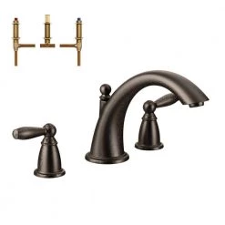 MOEN Brantford 2-Handle Deck-Mount Roman Tub Faucet in Oil Rubbed Bronze (Valve Included)