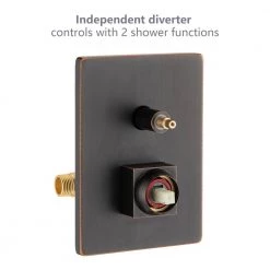 Satico 1-Handle 2-Spray Ceiling Mount 10 in.Shower Head with Hand Shower Faucet in Oil-Rubbed Bronze -Bathroom Faucets Store oil rubbed bronze satico shower faucets 10bro6006 1f 1000