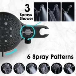 PROOX Single-Handle 6-Spray Round High Pressure Shower Faucet with Dual Shower Head in Oil-Rubbed Bronze (Valve Included) -Bathroom Faucets Store oil rubbed bronze shower faucets pradrx3784orb 1f 1000