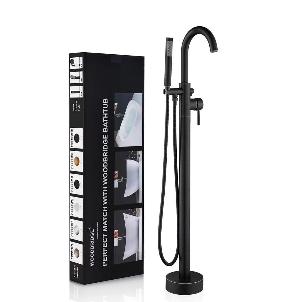 WOODBRIDGE Crater Lake Single-Handle Freestanding Tub Faucet with Hand Shower in Oil Rubbed Bronze 14 WOODBRIDGE Crater Lake Single-Handle Freestanding Tub Faucet with Hand Shower in Oil Rubbed Bronze - Image 14
