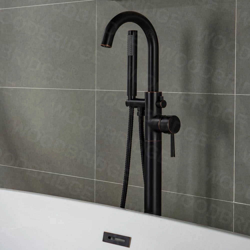 WOODBRIDGE Crater Lake Single-Handle Freestanding Tub Faucet with Hand Shower in Oil Rubbed Bronze 3 WOODBRIDGE Crater Lake Single-Handle Freestanding Tub Faucet with Hand Shower in Oil Rubbed Bronze - Image 3