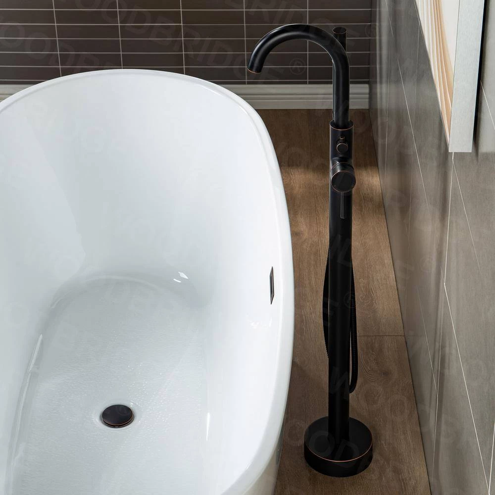 WOODBRIDGE Crater Lake Single-Handle Freestanding Tub Faucet with Hand Shower in Oil Rubbed Bronze 11 WOODBRIDGE Crater Lake Single-Handle Freestanding Tub Faucet with Hand Shower in Oil Rubbed Bronze - Image 11