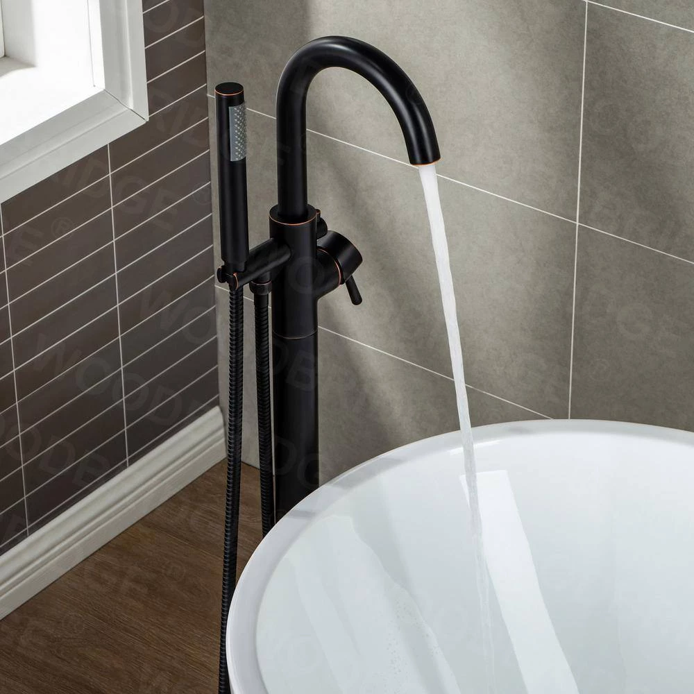 WOODBRIDGE Crater Lake Single-Handle Freestanding Tub Faucet with Hand Shower in Oil Rubbed Bronze 9 WOODBRIDGE Crater Lake Single-Handle Freestanding Tub Faucet with Hand Shower in Oil Rubbed Bronze - Image 9