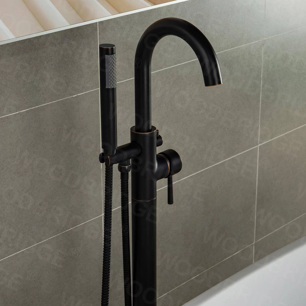 WOODBRIDGE Crater Lake Single-Handle Freestanding Tub Faucet with Hand Shower in Oil Rubbed Bronze 7 WOODBRIDGE Crater Lake Single-Handle Freestanding Tub Faucet with Hand Shower in Oil Rubbed Bronze - Image 7