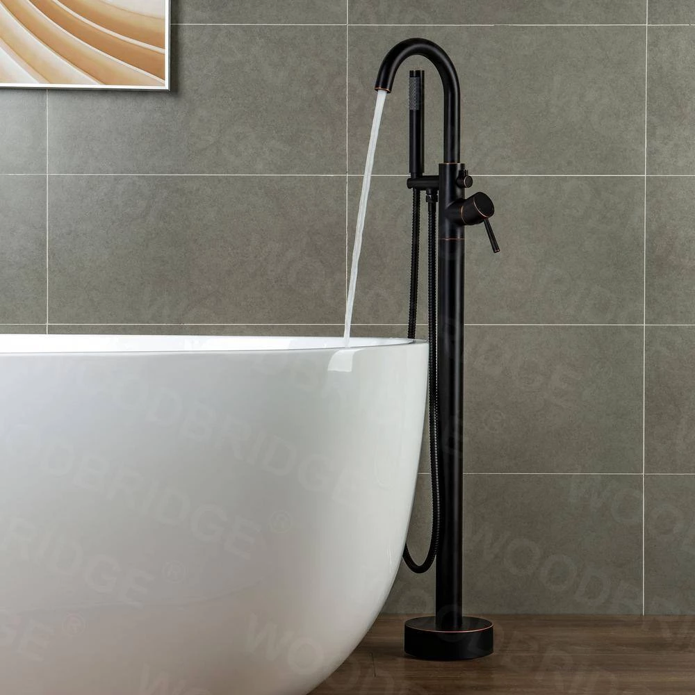 WOODBRIDGE Crater Lake Single-Handle Freestanding Tub Faucet with Hand Shower in Oil Rubbed Bronze 8 WOODBRIDGE Crater Lake Single-Handle Freestanding Tub Faucet with Hand Shower in Oil Rubbed Bronze - Image 8