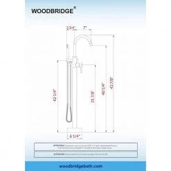 WOODBRIDGE Milan Single-Handle Freestanding Floor Mount Tub Filler Faucet with Hand Shower in Oil Rubbed Bronze -Bathroom Faucets Store oil rubbed bronze woodbridge claw foot tub faucets f1030 66 1000