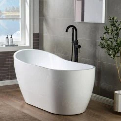 WOODBRIDGE Milan Single-Handle Freestanding Floor Mount Tub Filler Faucet with Hand Shower in Oil Rubbed Bronze -Bathroom Faucets Store oil rubbed bronze woodbridge claw foot tub faucets f1030 fa 1000