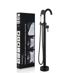 WOODBRIDGE Florence Single-Handle Freestanding Floor Mount Tub Filler Faucet with Hand Shower in Oil Rubbed Bronze -Bathroom Faucets Store oil rubbed bronze woodbridge claw foot tub faucets f1031 31 1000