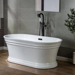 WOODBRIDGE Florence Single-Handle Freestanding Floor Mount Tub Filler Faucet with Hand Shower in Oil Rubbed Bronze -Bathroom Faucets Store oil rubbed bronze woodbridge claw foot tub faucets f1031 a0 1000