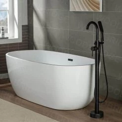 WOODBRIDGE Venice Single-Handle Freestanding Floor Mount Tub Filler Faucet with Hand Shower in Oil Rubbed Bronze -Bathroom Faucets Store oil rubbed bronze woodbridge claw foot tub faucets f1032 1f 1000