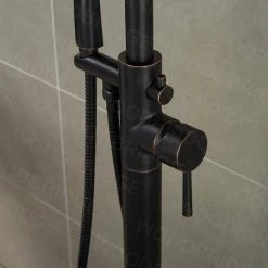 WOODBRIDGE Venice Single-Handle Freestanding Floor Mount Tub Filler Faucet with Hand Shower in Oil Rubbed Bronze -Bathroom Faucets Store oil rubbed bronze woodbridge claw foot tub faucets f1032 4f 1000