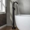 WOODBRIDGE Venice Single-Handle Freestanding Floor Mount Tub Filler Faucet with Hand Shower in Oil Rubbed Bronze