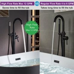 WOODBRIDGE Derby Single-Handle Freestanding Floor Mount Tub Filler Faucet with Hand Shower in Oil Rubbed Bronze -Bathroom Faucets Store oil rubbed bronze woodbridge claw foot tub faucets f1054 c3 1000