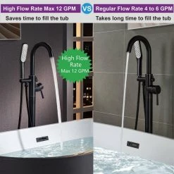 WOODBRIDGE Loft Single-Handle Freestanding Floor Mount Tub Filler Faucet with Hand Shower in Oil Rubbed Bronze -Bathroom Faucets Store oil rubbed bronze woodbridge claw foot tub faucets f1056 1d 1000