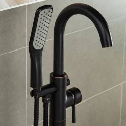WOODBRIDGE Loft Single-Handle Freestanding Floor Mount Tub Filler Faucet with Hand Shower in Oil Rubbed Bronze -Bathroom Faucets Store oil rubbed bronze woodbridge claw foot tub faucets f1056 1f 1000