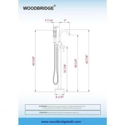 WOODBRIDGE Loft Single-Handle Freestanding Floor Mount Tub Filler Faucet with Hand Shower in Oil Rubbed Bronze -Bathroom Faucets Store oil rubbed bronze woodbridge claw foot tub faucets f1056 66 1000