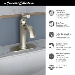 American Standard Rumson Single Hole Bathroom Faucet and Single-Handle 1-Spray Shower Faucet in Polished Chrome (Valve Included) -Bathroom Faucets Store polished chrome american standard shower faucets rumsonsomonoch 66 1000