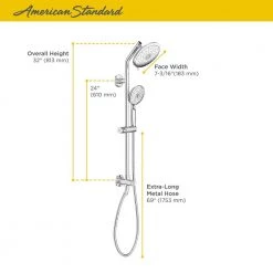 American Standard Spectra Versa 4-Spray Round 24 in. Shower System Kit with Hand Shower 1.8 GPM in Polished Chrome -Bathroom Faucets Store polished chrome american standard wall bar shower kits 9038824 002 66 1000