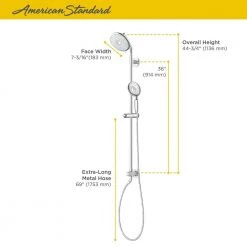 American Standard Spectra Versa 4-Spray Round 36 in. Shower System Kit with Hand Shower 1.8 GPM in Polished Chrome -Bathroom Faucets Store polished chrome american standard wall bar shower kits 9038834 002 66 1000