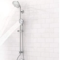 American Standard Spectra Versa 4-Spray Round 36 in. Shower System Kit with Hand Shower 1.8 GPM in Polished Chrome -Bathroom Faucets Store polished chrome american standard wall bar shower kits 9038834 002 a0 1000