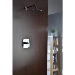 ANZZI Thyme 1-Spray 11.4 in. Fixed Showerhead in Polished Chrome (Valve Included) 6 ANZZI Thyme 1-Spray 11.4 in. Fixed Showerhead in Polished Chrome (Valve Included) -Bathroom Faucets Store polished chrome anzzi shower faucets sh az030 4f 1000