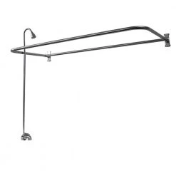 Barclay Products Plastic Lever 2-Handle Claw Foot Tub Faucet with Riser Showerhead and 48 in. D-Shower Unit in Chrome