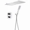 BWE 2-Handle 2-Spray High Pressure Wall Mount Shower Faucet in Polished Chrome (Valve Included)