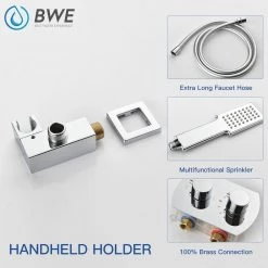 BWE 2-Handle 2-Spray High Pressure Wall Mount Shower Faucet in Polished Chrome (Valve Included) -Bathroom Faucets Store polished chrome bwe shower faucets a 98007 c 66 1000