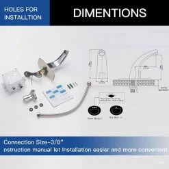 BWE Automatic Sensor Touchless Bathroom Sink Faucet With Deck Plate In Polished Chrome -Bathroom Faucets Store polished chrome bwe single hole bathroom faucets a 918102 c 1f 1000