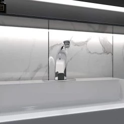 BWE Automatic Sensor Touchless Bathroom Sink Faucet With Deck Plate In Polished Chrome -Bathroom Faucets Store polished chrome bwe single hole bathroom faucets a 918102 c a0 1000