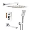 CASAINC 3-Spray with 2.5 GPM 10 in. 3 Functions Tub Wall Mount Dual Shower Heads in Spot in Polished Chrome (Valve Included)