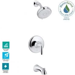 KOHLER Willamette Single-Handle 3-Spray Tub and Shower Faucet in Polished Chrome (Valve Included) -Bathroom Faucets Store polished chrome kohler bathtub shower faucet combos k r99903 4 cp 31 1000