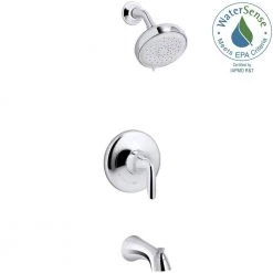 KOHLER Willamette Single-Handle 3-Spray Tub and Shower Faucet in Polished Chrome (Valve Included) -Bathroom Faucets Store polished chrome kohler bathtub shower faucet combos k r99903 4 cp 76 1000
