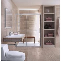 KOHLER Forte Katalyst 1-Spray 5.5 in. Single Wall Mount Fixed Rain Shower Head in Polished Chrome -Bathroom Faucets Store polished chrome kohler fixed shower heads k 10282 ak cp 4f 1000