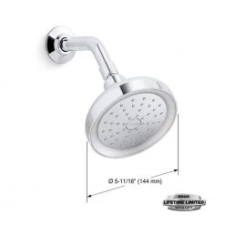 KOHLER Arise 1-Spray Pattern 5.6875 in. Lighted Wall-Mount Fixed Shower Head in Polished Chrome -Bathroom Faucets Store polished chrome kohler fixed shower heads k r24613 g cp fa 1000