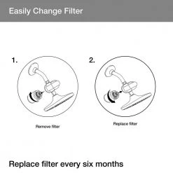 KOHLER Aquifer 3-Spray Pattern 1.75 GPM 8.8625 in. Wall-Mount Fixed Shower Head with Filtration System in Polished Chrome -Bathroom Faucets Store polished chrome kohler fixed shower heads k r24670 g cp fa 1000