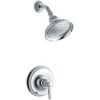 KOHLER Bancroft 1-Spray 6.8 in. Single Wall Mount Fixed Shower Head in Polished Chrome